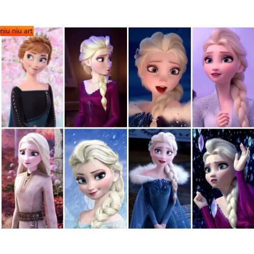 Disney Full Square/Round Princess Series Cartoon Diamond Painting Diamond Frozen Elsa Diamond Painting Home Decor