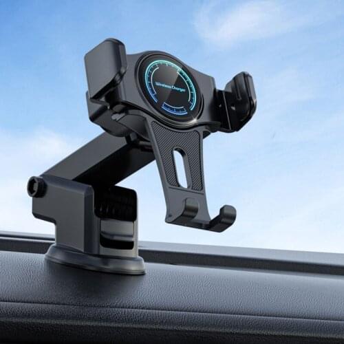 T3 Car 15W Wireless Charger Touch-sensitive Electric Mobile Phone Holder Automatic Telescopic Clip Suction Cup Bracket Type-c