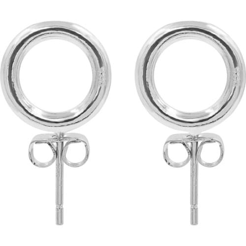 DHEYGERE geometric circle cigarette earrings 925 sterling silver niche design high-end men and women ins tide