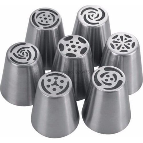 By dhl 50set 7pcs/set Piping Tips Cake Pastry Nozzles Cake Decorating Tools Decorating Tool