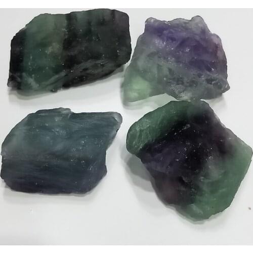 DHXYZB 4pcs natural fluorite stone original stones gravel Crystal Rock raw mineral Specimen Healing Reiki home Decor energy