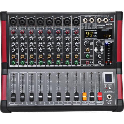 Freeboss MINI8 8 Channels (Mono) Mixing Console with Bluetooth Record 99 DSP effect USB Function Professional Audio Mixer