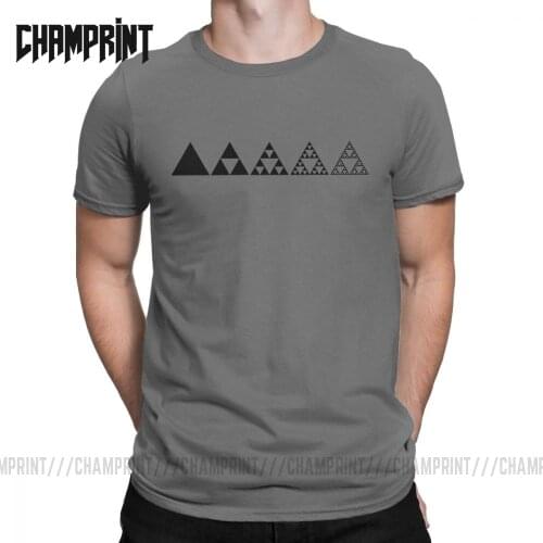 Men Sierpinski Triangle Mathematics Fractal Math T Shirt Sacred Geometry Magic Mandala T-Shirts Cotton Tops Short Sleeve Tee