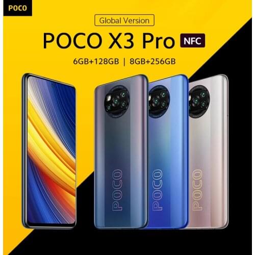 Global Version POCO X3 Pro 6GB 128GB / 8GB 256GB Mobile Phone Snapdragon 860 120Hz DotDisplay 732G 48MP Camera 5160 Battery NFC