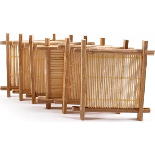 [GRANDNESS] Natural Bamboo Kung Fu Tea Cup Pad Coaster GongFu Teapot Mat table Cup Holder Disc Saucer Heat Insulation