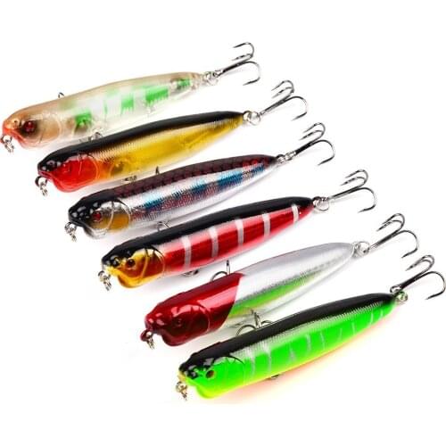 HiUmi 1PC 9CM 11.8G Popper 3D eyes 6#fish hooks boat rock fishing lures hard artificial baits swimbaits gear
