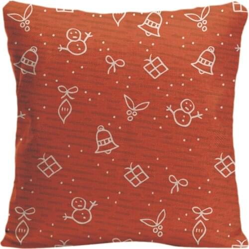 Cotton Linen Snowman And Bell Painting Throw Pillow Case Decorative Cushion Cover Pillowcase Customize Gift By Lvsure For Sofa
