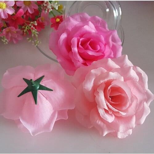 10cm Artificial Flowers Silk flower head Wedding Car Decorative wedding Rose Scrapbooking Craft Flores simulation flower 10pcs