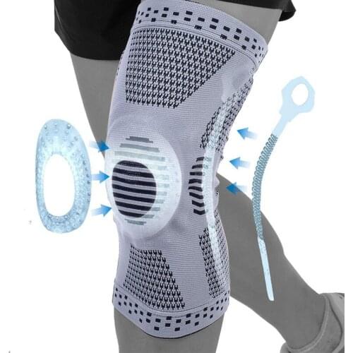 Compression Kneepad Sleeve Elastic Wraps Silicone Gel Spring Force Knee Brace Support Joint Silicone Knee Protector Sport