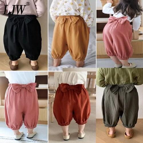 Summer Girls' Fashion Harem Pants Childrens Bowknot Loose Nine Pants Childrens Pants Childrens Wear