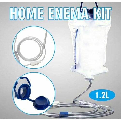 Full Wash Home Use Enema Bags Colonic Irrigation Kit 1.2L Reusable Bag Detox Cleaning Bag Anal Cleaner Shower With Clean Head