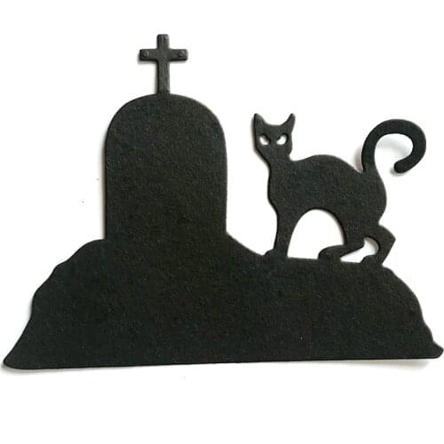 Metal cutting dies cut die mold halloween cat tomb decoration Scrapbook paper craft knife mould blade punch stencils