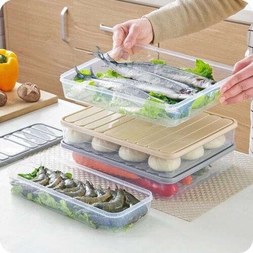 Multifunctional household refrigerator quick frozen storage box frozen dumpling storage box food sealed preservation box