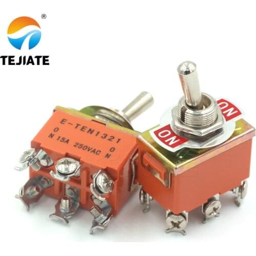 Power Switch E-TEN1321 15A 250V AC 6PIN ON-OFF 12mm Toggle / Rocker