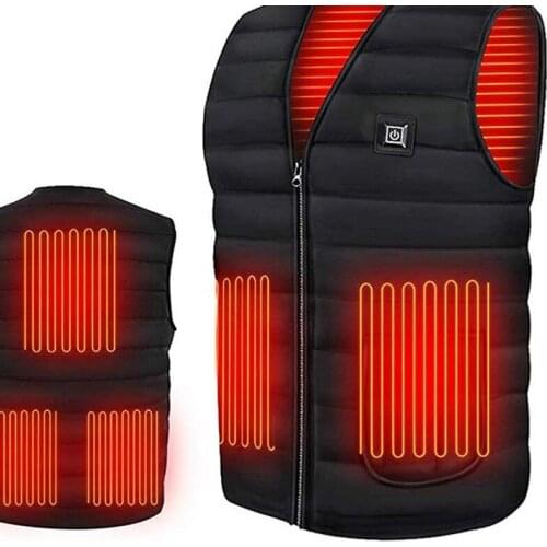 Men Autumn winter Smart heating Cotton Vest USB Infrared Electric Heating Vest Women Outdoor Flexible Thermal Winter Warm Jacket