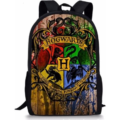New Colourful Hogwartes Magic School Backpack P-o-t-t-e-r Schoolbag Students Travel Notebook Laptop Bags
