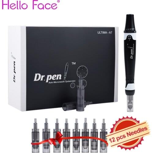 Professional Electric Dr.Pen Ultima A7 Microneedle Pen Derma 12 pcs Needle Cartridge Skin Care Tool Kit Beauty Machine For Lover