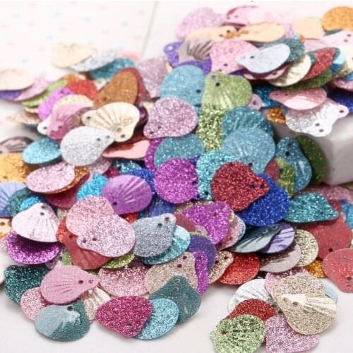 13mm 110pcs Golden Light Powder Shell-Shape Sequins Multicolor Twinkle Plastic Loose Sequins Diy Dress Home Party Wedding Decor