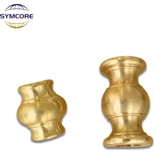 2pcs Pure Brass M10 Toothless Pipe Middle Column Connection Pipe Ioint Bamboo Type Connector Lamp Accessories