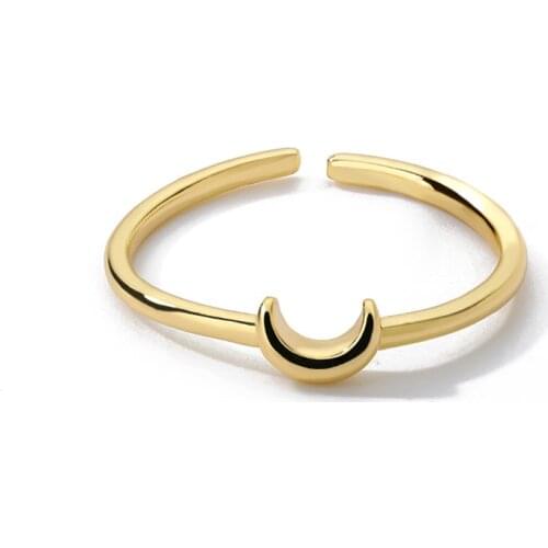 Womens Fashion Mini Moon Rings Vintage Jewelry 2021 Bague Femme Bridesmaid Gifts Stackable Crescent Moon Ring