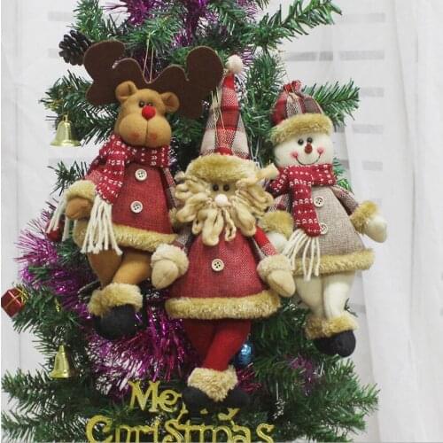 3pcs Christmas Tree Pendant Christmas Decorations for Trees DIY Santa ELK Snowman Drop Ornaments