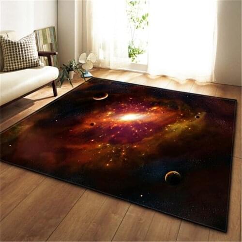 3D Universe Planets Rug Children Play Mat Kid Room Decor Bedside Carpet Home Decorative Doormat Area Rugs for Modern Living Room