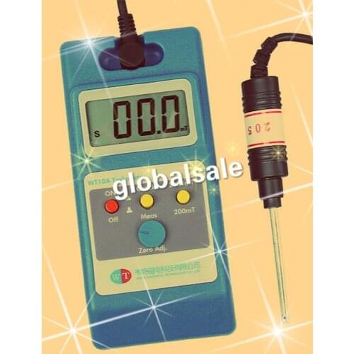FREE SHIPPING Gaussmeter Tesla meter WT10A WT-10A the fluxmeter surface magnetic field tester with Ns function + Metal probe