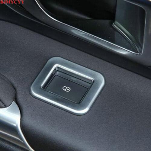 BJMYCYY ABS Door Lock Button Box Frame Cover Trim 4 Pcs For Land Rover Discovery Sport 2015 2016 2017 2018