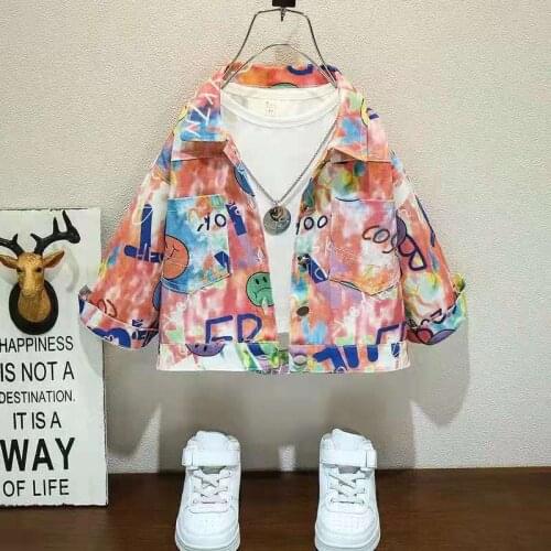 Childrens Denim Jacket Spring And Autumn New Childrens Clothing Net Red Fried Street Tops Childrens Cool Jacket