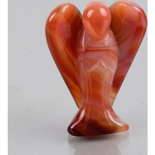 Agate Angel Figurine Mini Gift Crystal Stone Carnelian Angels Healing Office Decor Mascot Good Lucky Chakra Home Decoration