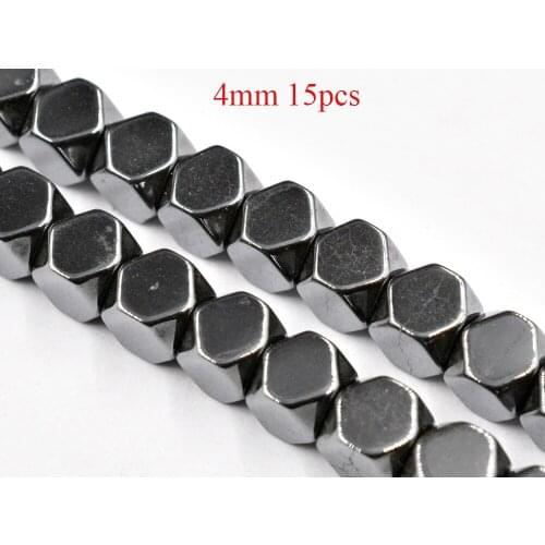 FLTMRH Natural Stone Beads Gold/silver color/Black Multicolor Plated Hexagon Hematite Beads For Jewelry Making