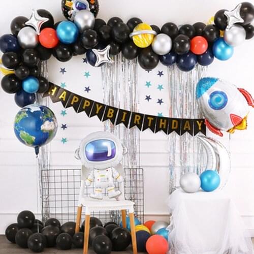 Outer Space Party Astronaut balloon Rocket Foil Balloons Explore Theme Party Boy Kids Birthday Party Decor Favors helium globals