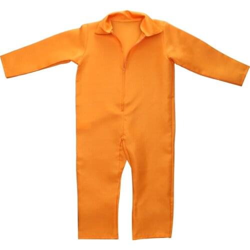 Halloween Men Boys Orange Prisoner Overall Jumpsuit Convict Stag Do Party Cosplay Fancy Dress Costume