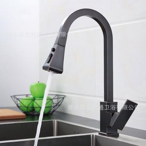 The Kitchen Faucet Can Be Pulled Out 360 Rotation, Multiple Options For Kitchen Hot And Cold Water Deck-mounted Sink Crane