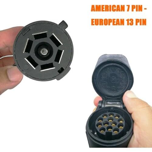 Round Trailer Light Converter Universal Vehicle Plug Replacement 13-Pin