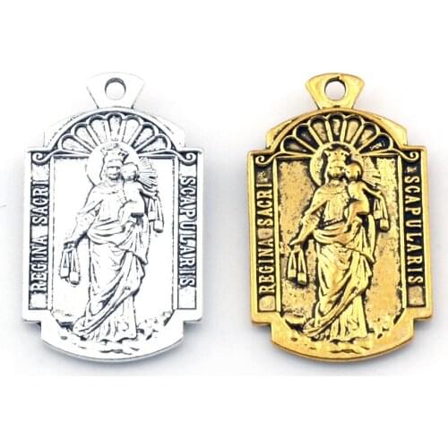 O Mi Jesus Misericordia Medal Religion Charms Pendants 50Pcs 18.5x31mm Zinc Alloy Fashion Jewelry DIY Fit Bracelets Necklace