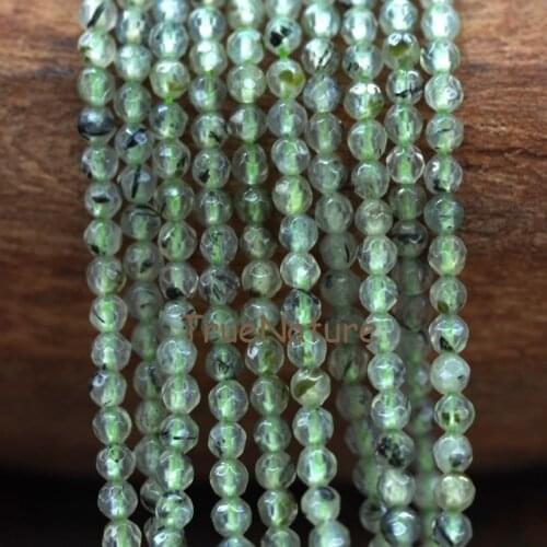 Wholesale Prehnites Petite Tiny Beads Faceted Round Prehnites Loose Beads For Necklace And Bracelets In 3 mm BE6024
