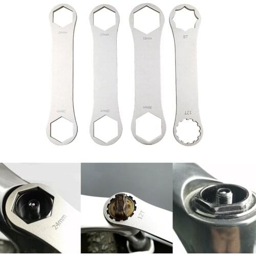 Multifunctional Stainless Steel Bike Bicycle Front Fork Axle Wrench Repair Tools Hand Professional Bicycle Cars Repair Tool Kits