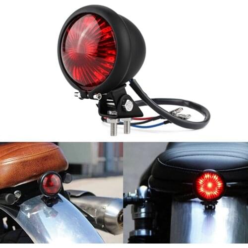 Motorcycle Red LED 12V Adjustable Cafe Racer Style Tail Light Motorbike Brake Lamp Taillight Stoplight For Harley Bobber