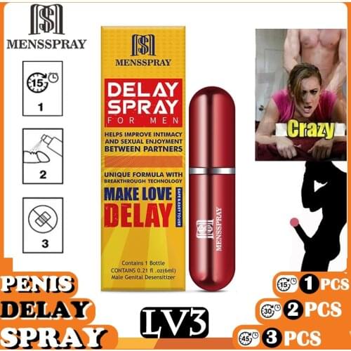 Male Sex Delay Spray 6ML Prevent Premature Ejaculation Penile Enlargement Erection Spray Lasting 60Minutes Sex Products For Men
