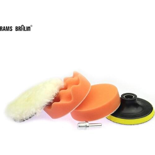 5 in 1 Car Polish Wax Set Sponge Wheel A pair Wool Ball Sanding Pad Connecting Rod Drill become Polisher