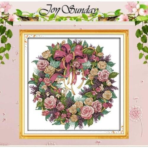 A wreath of roses Patterns Counted Cross Stitch 11CT 14CT Cross Stitch Set Wholesale Cross-stitch Kit Embroidery Needlework