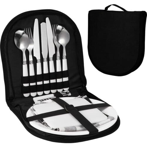 New Picnic Tableware 10 Pieces / Tableware Set Ultra-light Tableware Set, Home Travel Camping Picnic Tableware Set