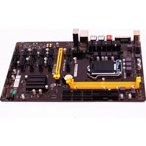 New Original Mining Motherboard for BIOSTAR TB250 BTC PRO 12 Graphics Slots Support GTX1060 Perfect Test, Good Quality