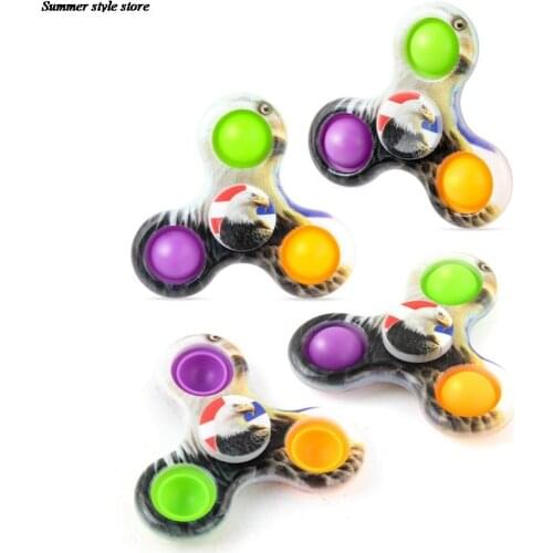 Novelty Bubble Fidget Spinner Simple Fidget Desk Toys Stress Release New Decompression Finger Gyro Printed Camouflage Push