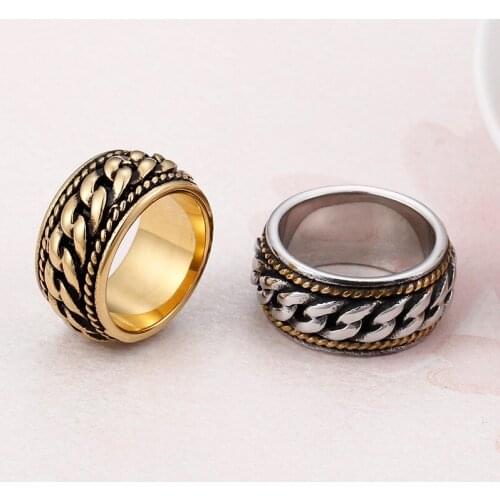The new titanium steel ring boy domineering ring fashion ring jewelry