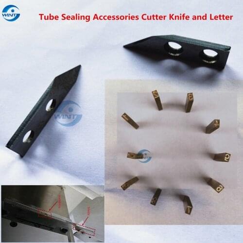 Tube Cutter Knife And 2*3*24mm Hot Stamping Letters And Numbers 0-9 Accessories Of QDFM-125 Tube Cutiing and Sealing Machine
