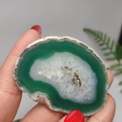 5-6cm 1pcs natural green Agate Slice Coaster Brazil Raw Gemstone Crystal Ornament Home Decor random