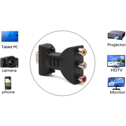 Gold-plated HDMI-compatibleto 3 RGB RCA Video Audio Adapter AV Component Converter HDMI-compatible Cables