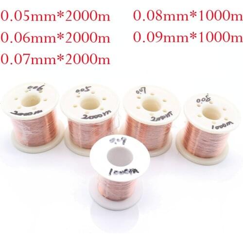 QA-1-155 new polyurethane enamelled round winding wire 0.05mm 0.06mm 0.07mm 2000m 0.08mm 0.09 1000m Copper Winding wire